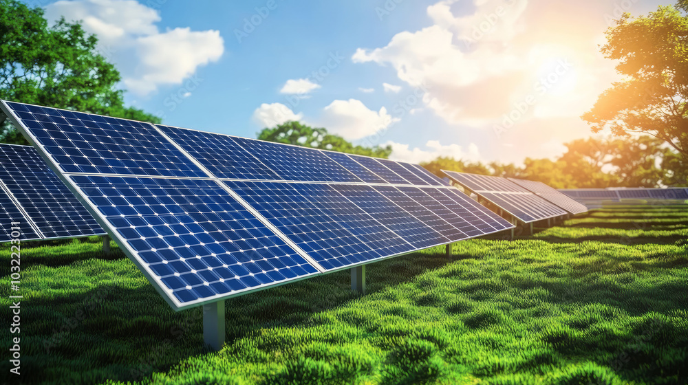 Photovoltaic solar panels, clean energy concept Photovoltaic solar panels, clean energy concept