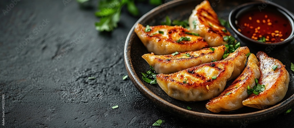 Gyoza Dumplings with Dipping Sauce Gyoza Dumplings with Dipping Sauce