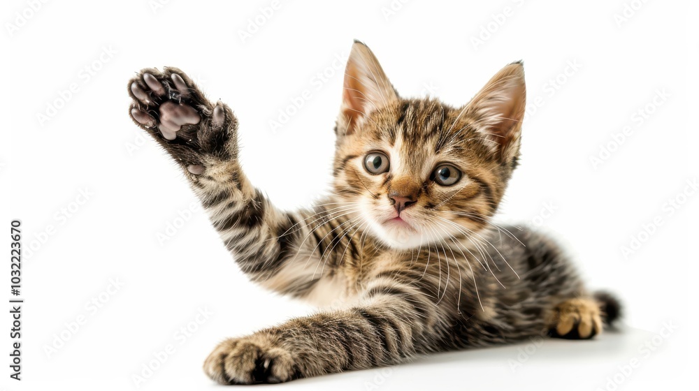 Cute Tabby Cat Playing with Its Paw - Perfect for Pet Lovers Cute Tabby Cat Playing with Its Paw - Perfect for Pet Lovers