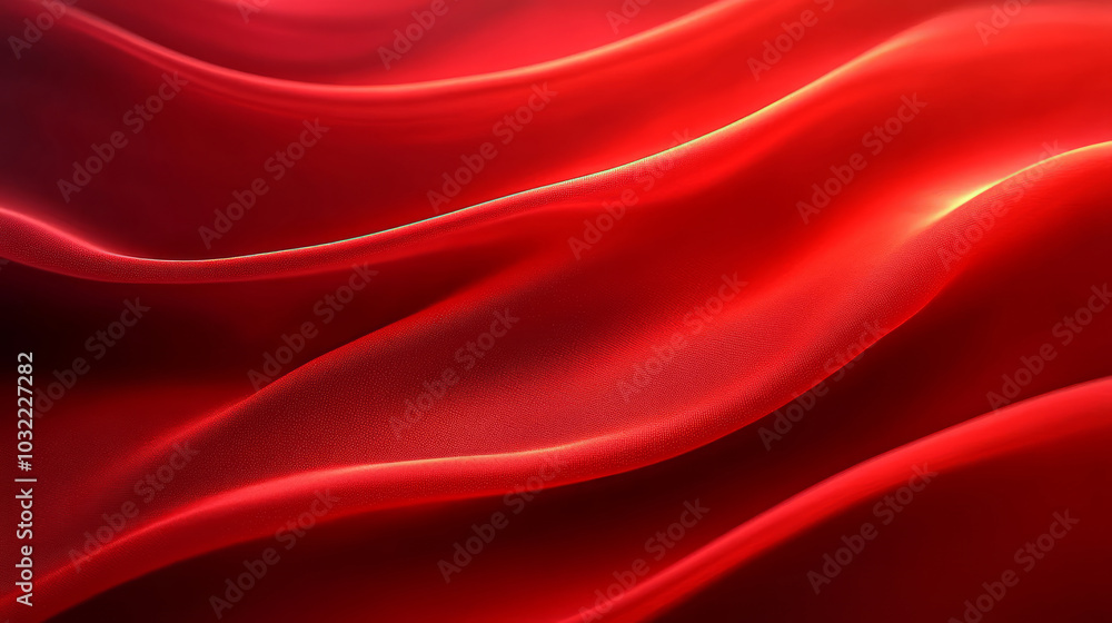 Obraz premium 3D render red silk flowing texture texture abstract background