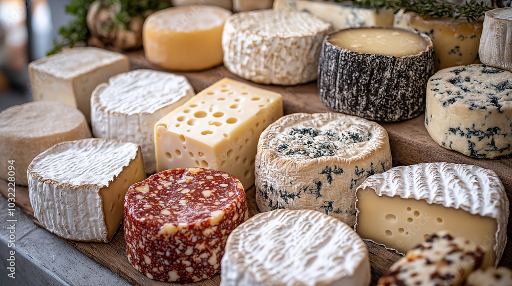 Vibrant assortment of cheeses showcasing diverse textures up close.
Vibrant assortment of cheeses showcasing diverse textures up close.