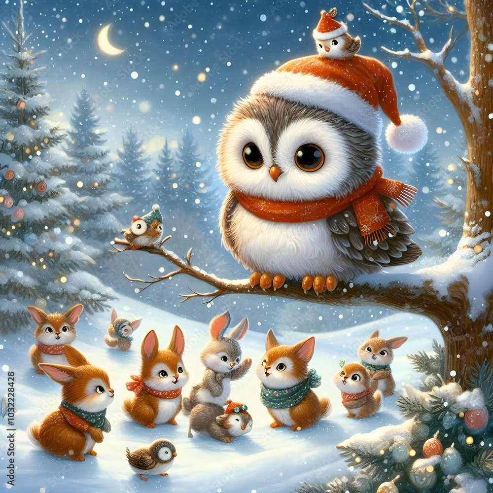 A baby owl sitting on a tree A baby owl sitting on a tree