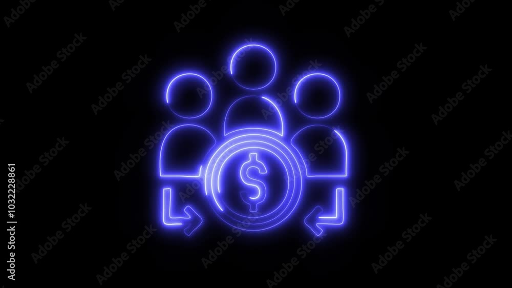 Glowing Crowdfunding Icon in HD Video Neon Animation – Fundraising and Finance Symbol on Black Background Glowing Crowdfunding Icon in HD Video Neon Animation – Fundraising and Finance Symbol on Black Background