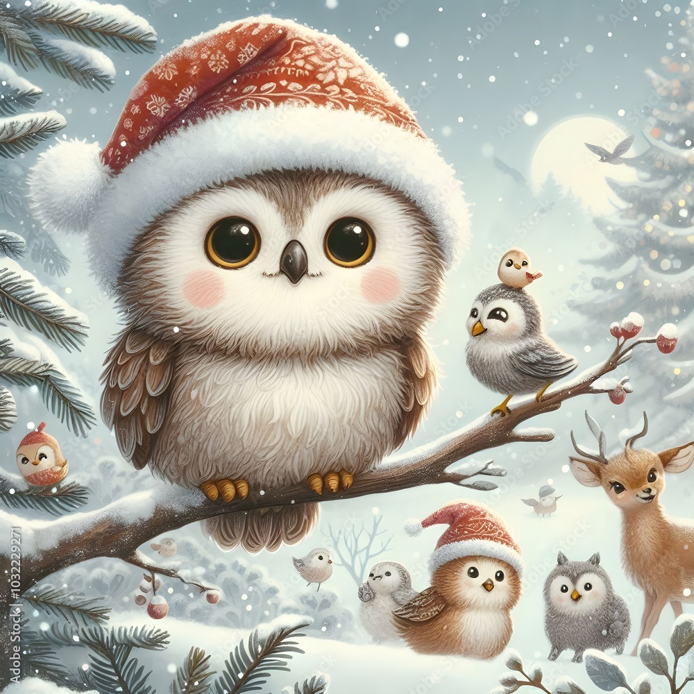 A baby owl sitting on a tree A baby owl sitting on a tree