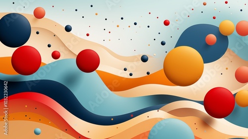 Children's cartoon abstract minimalist backdrop doodle drawing pattern with lines and geometric shapes.