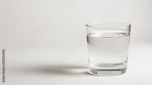 Pure drinking water in glass isolated on white background