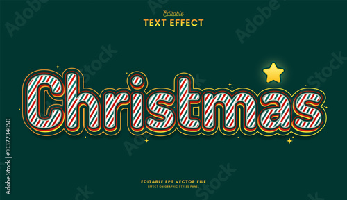 decorative christmas editable text effect design