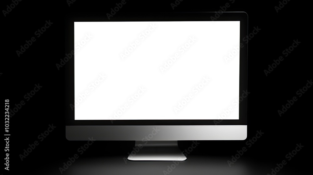 Blank Computer Screen on Dark Background Blank Computer Screen on Dark Background