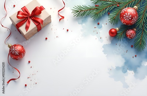 Christmas card with white background, mockup	