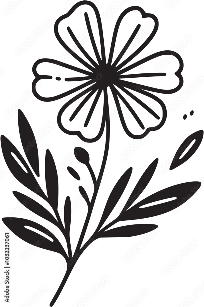 This is an illustration of flowers in a simple and modern line art style. This is an illustration of flowers in a simple and modern line art style.