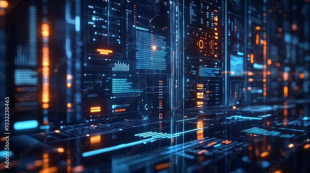 Fototapeta premium Digital display screen business technology background