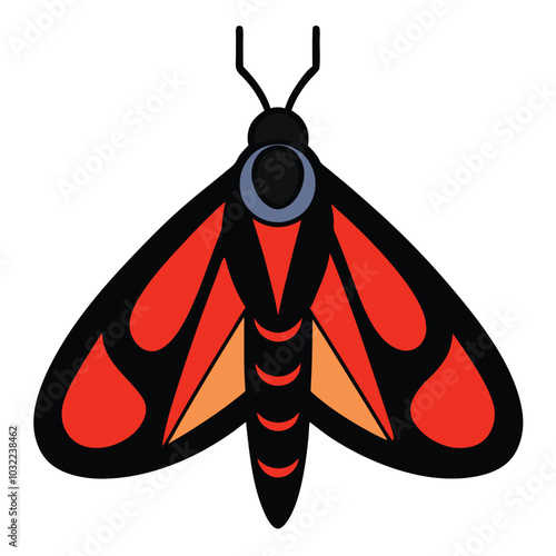 Solid color Tiger Moth animal vector design