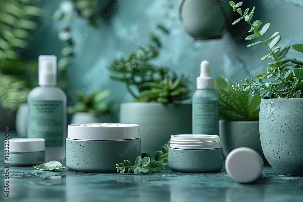 Eco-friendly cosmetic packaging mockup presentation Eco-friendly cosmetic packaging mockup presentation