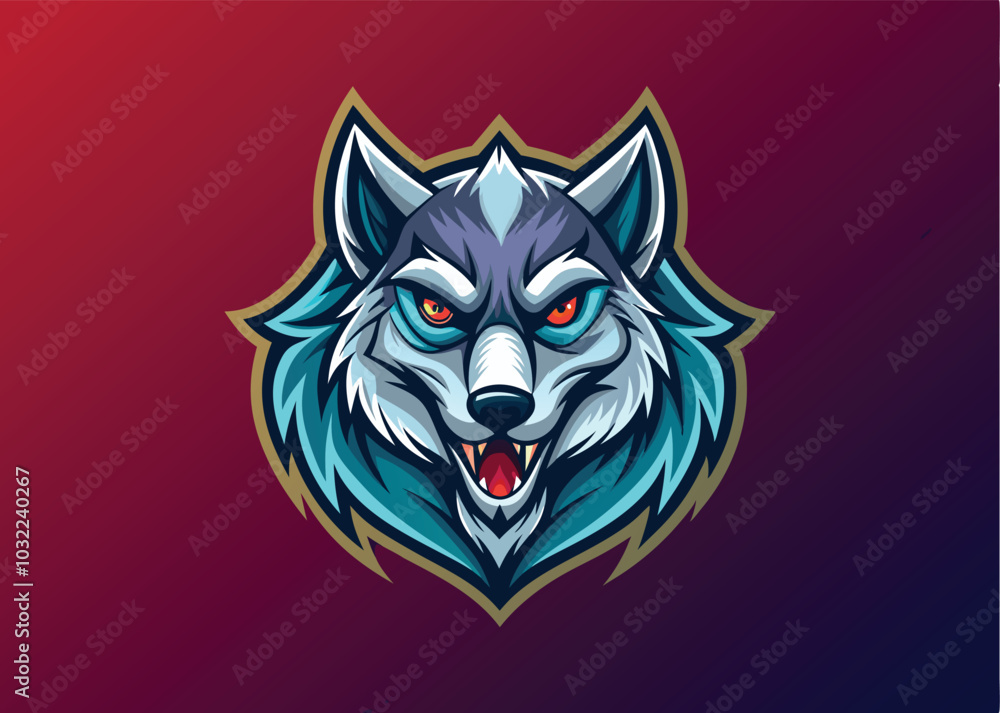 Fototapeta premium wolf head illustration