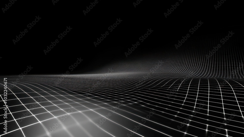 Naklejka premium Bright grid pattern Pure black horizontal banner