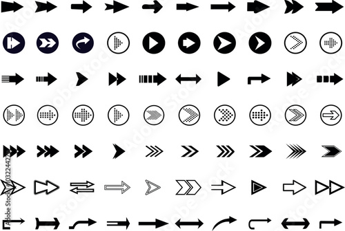 Arrow set. Arrow icon collection. Set different arrows or web design. Arrow vector icon. Arrows vector illustration collection and  white background.