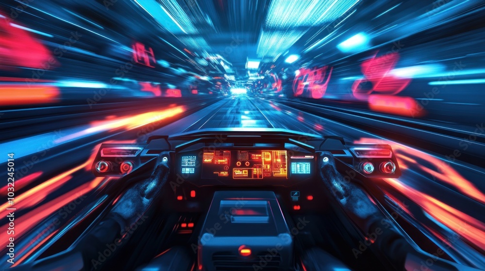 Futuristic Speed Drive Through Neon City Futuristic Speed Drive Through Neon City