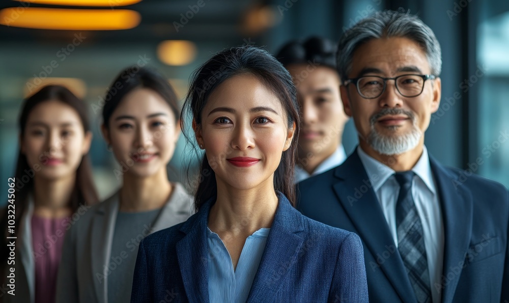 Professional Business Portrait Asian Business team in office, Generative AI Professional Business Portrait Asian Business team in office, Generative AI