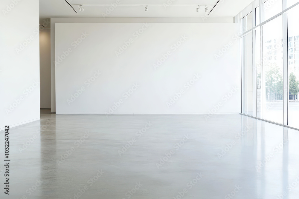 Obraz premium Modern empty art gallery space with natural light