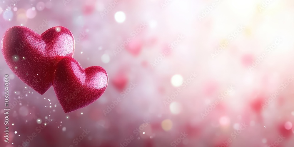 Glittery Hearts with a Soft Background Glow Glittery Hearts with a Soft Background Glow