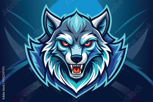 wolf head with wings logo vector file.