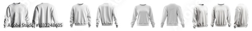 Set of white sweatshirts, white sweatshirt mockup, white sweatshirt template, white sweatshirt isolated, sweat shirt, easy to cut