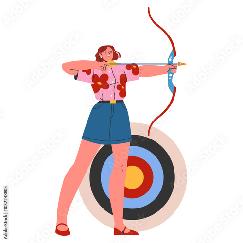Young Businesswoman. Flat Vector Illustration
