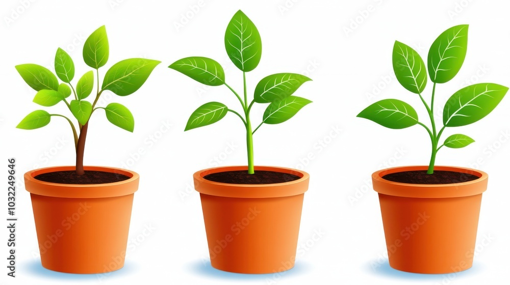 Representing Growth: A Visual Journey of Three Seedlings Representing Growth: A Visual Journey of Three Seedlings
