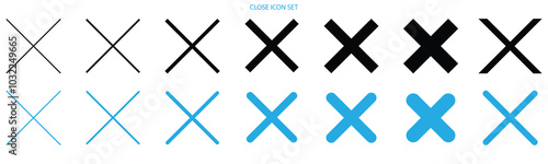 close cancel vector icon set