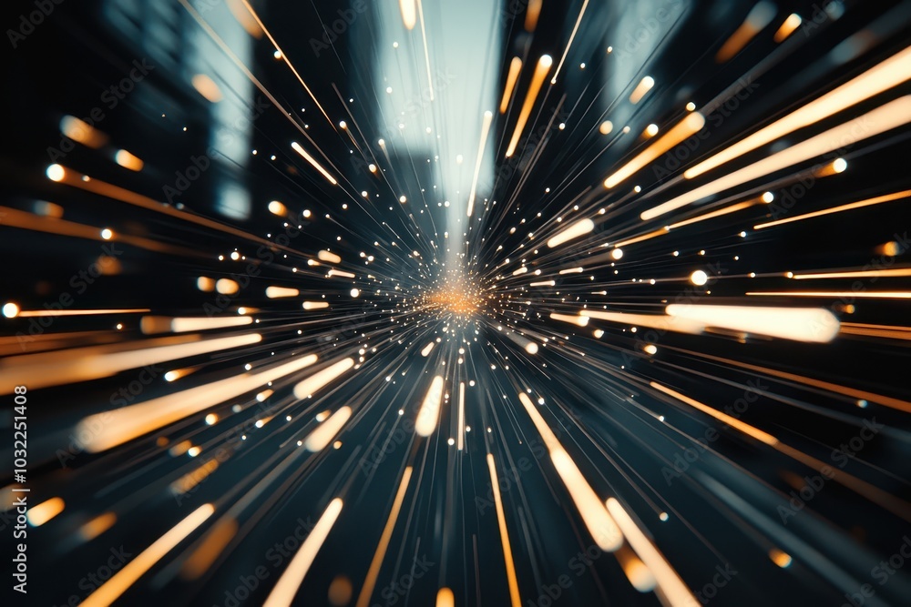 Dynamic Radial Lines with Light Particles Effect Dynamic Radial Lines with Light Particles Effect