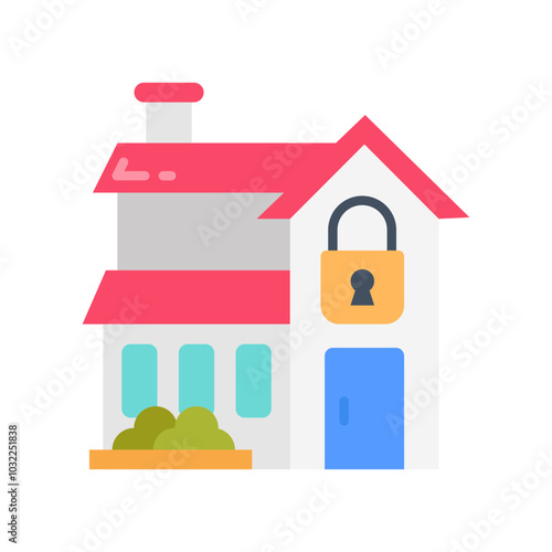 Lock down Flat Icons, Vector illustration