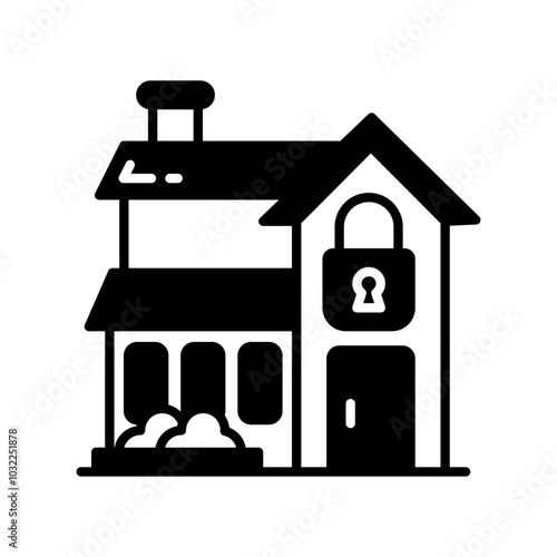 Lock down Glyph Icon, Vector illustration