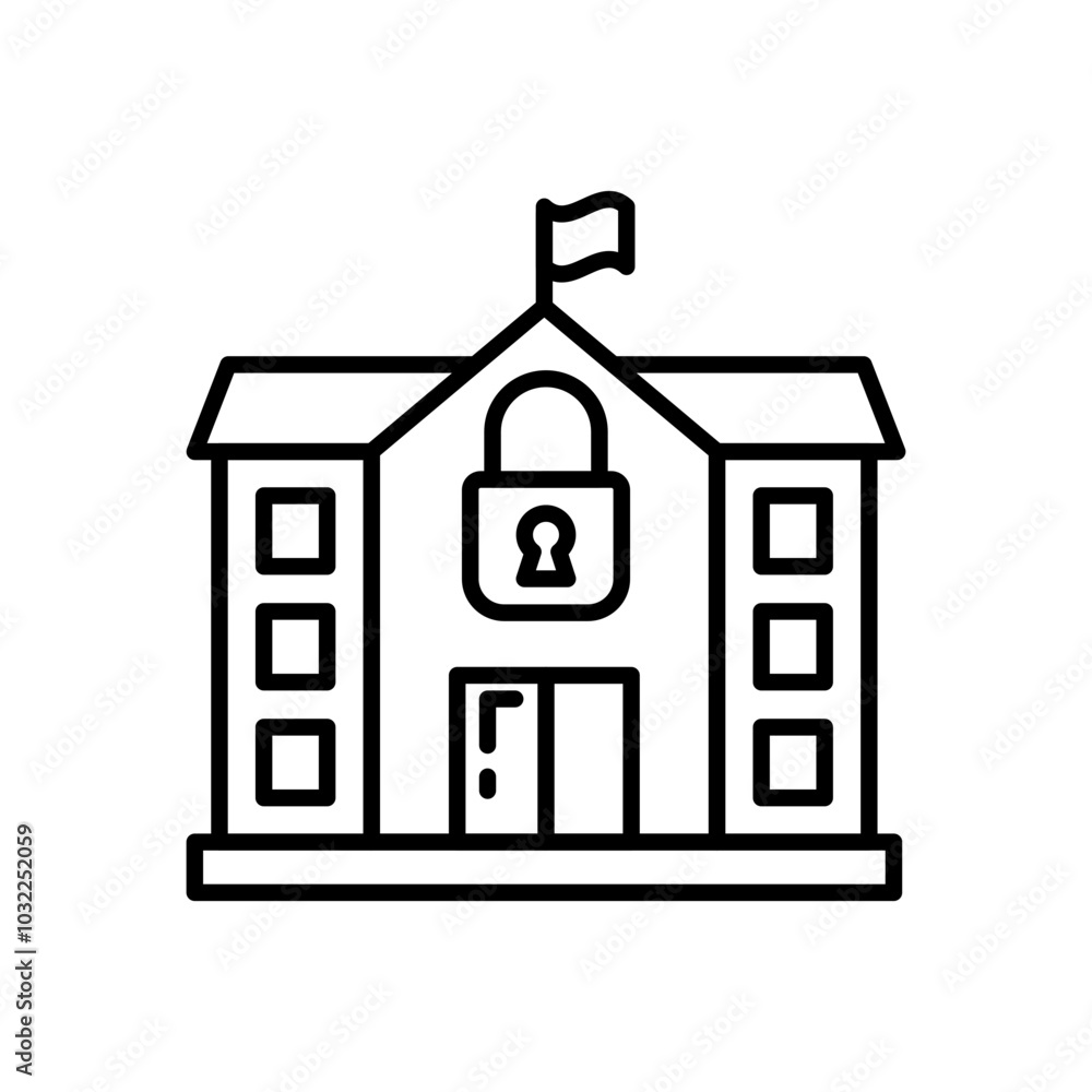 School Closures Outline Icon, Vector illustration School Closures Outline Icon, Vector illustration
