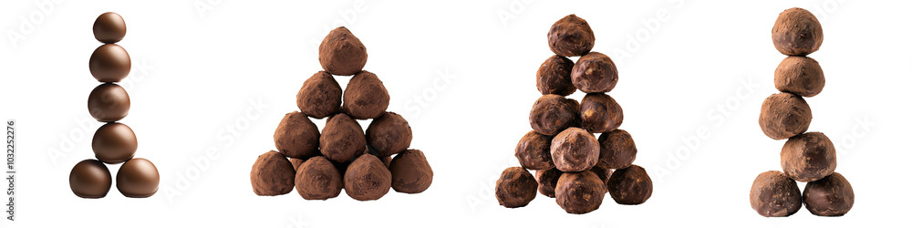 A chocolate praline isolated on a transparent or white background A chocolate praline isolated on a transparent or white background