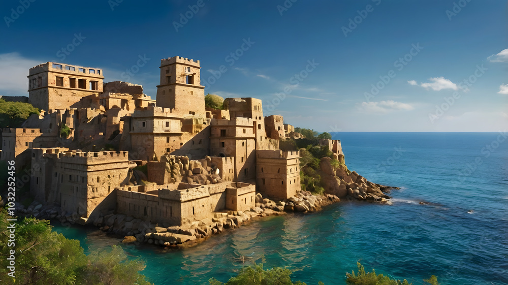 castle of san marino, created with Generative AI technology.