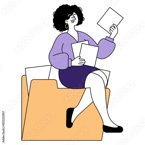 Businesswoman. Flat Vector Illustration