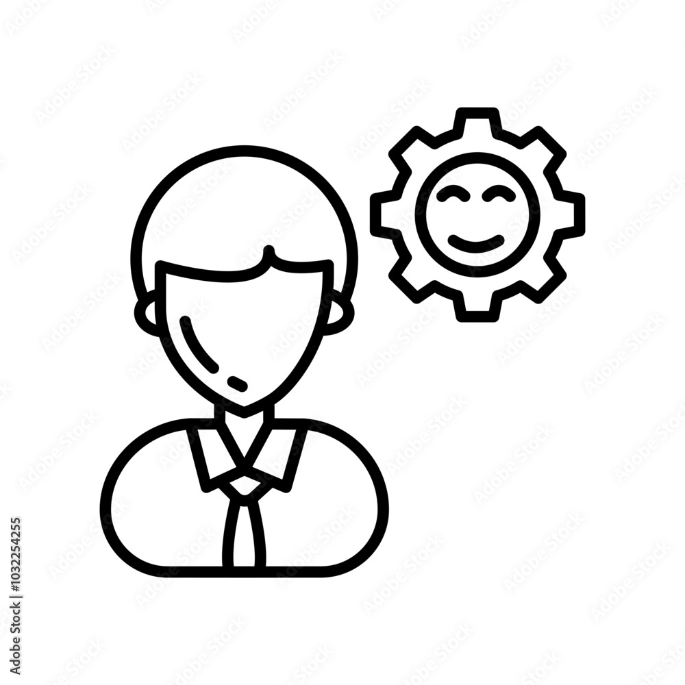 Stress Management Outline Icon, Vector illustration Stress Management Outline Icon, Vector illustration