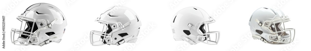 An isolated image of a white American football helmet An isolated image of a white American football helmet