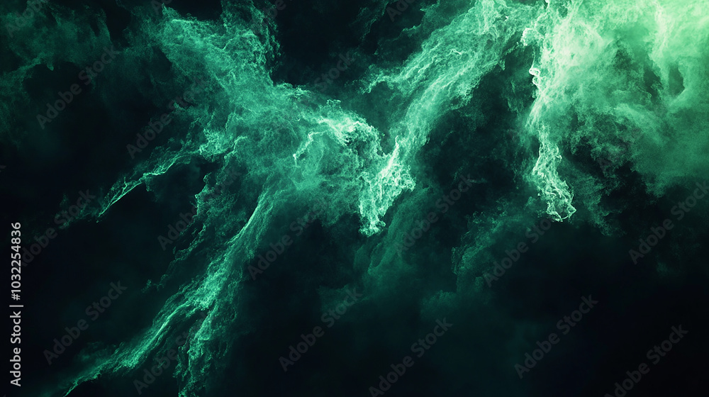 Green flames flickering in darkness elegant and ethereal Green flames flickering in darkness elegant and ethereal