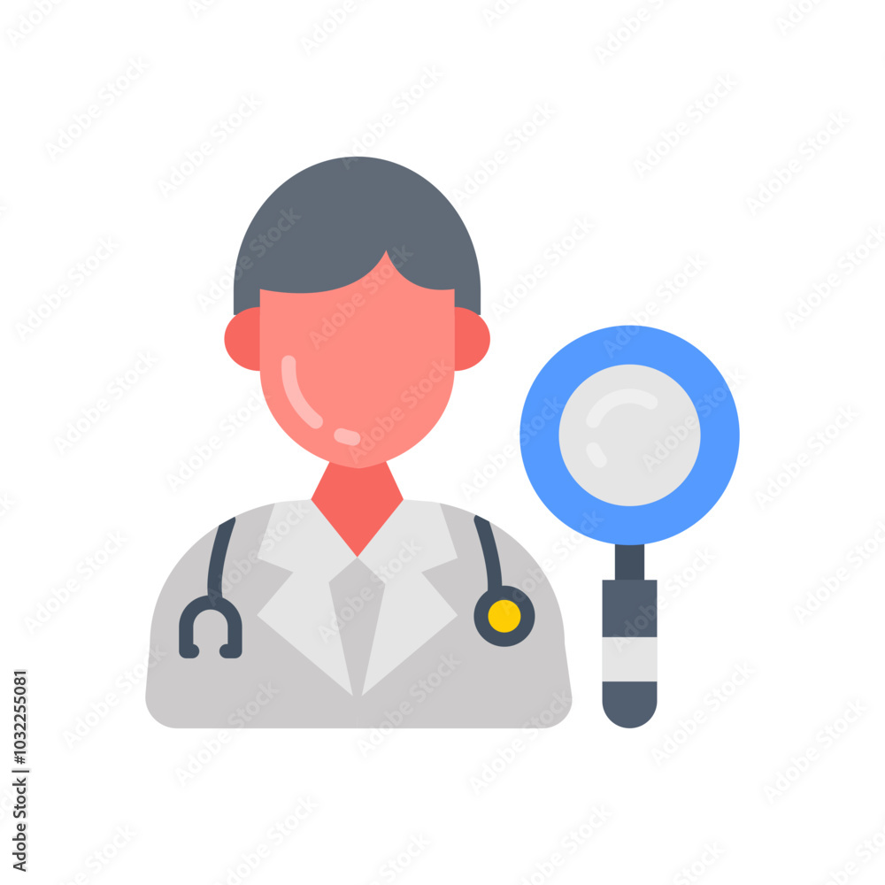 Search Doctor Flat Icons, Vector illustration Search Doctor Flat Icons, Vector illustration