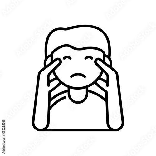 Anxiety Outline Icon, Vector illustration