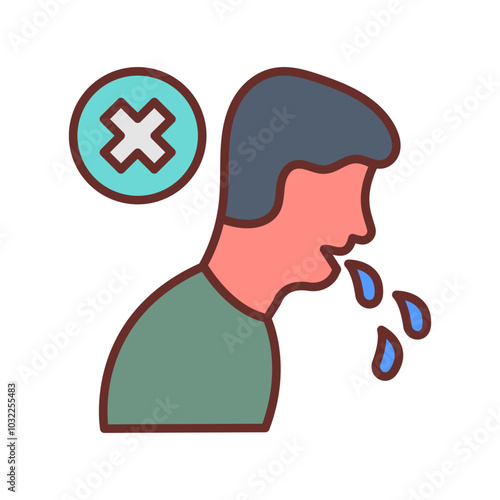 Don't Spit Filled Icons , Vector illustration