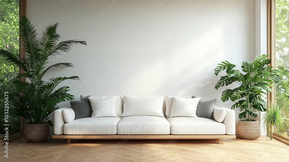 3D rendering modern simple living room sample room interior design
3D rendering modern simple living room sample room interior design