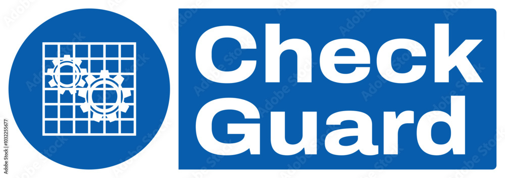 ISO mandatory safety signs text variation_check guard_landscape size 1/2 a4,a3,a2,a1 ISO mandatory safety signs text variation_check guard_landscape size 1/2 a4,a3,a2,a1