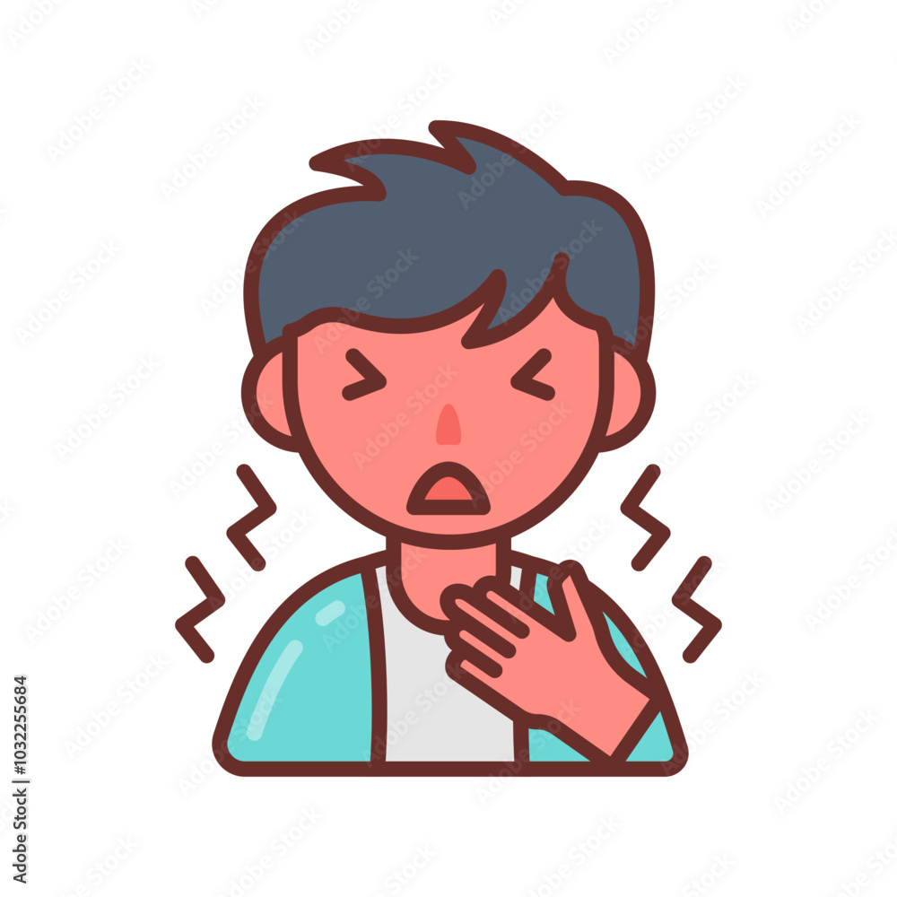 Sore Throat Filled Icons , Vector illustration Sore Throat Filled Icons , Vector illustration