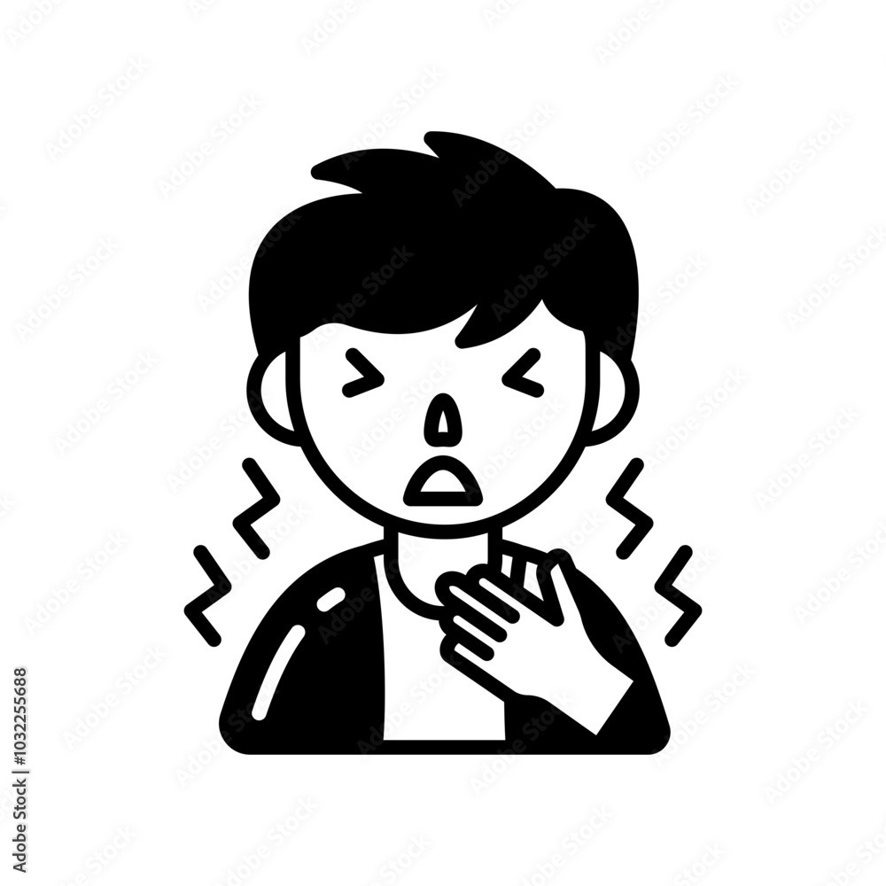 Sore Throat Glyph Icon, Vector illustration Sore Throat Glyph Icon, Vector illustration