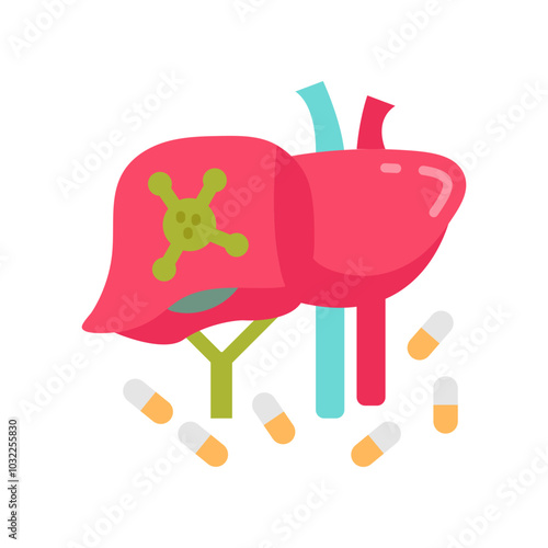 Antiviral Drugs Flat Icons, Vector illustration