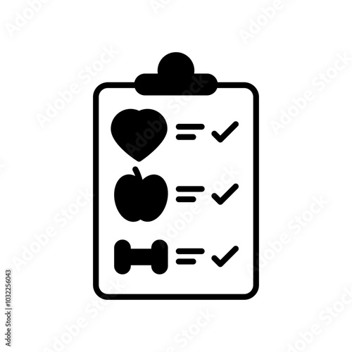 Diet Plan Glyph Icon, Vector illustration