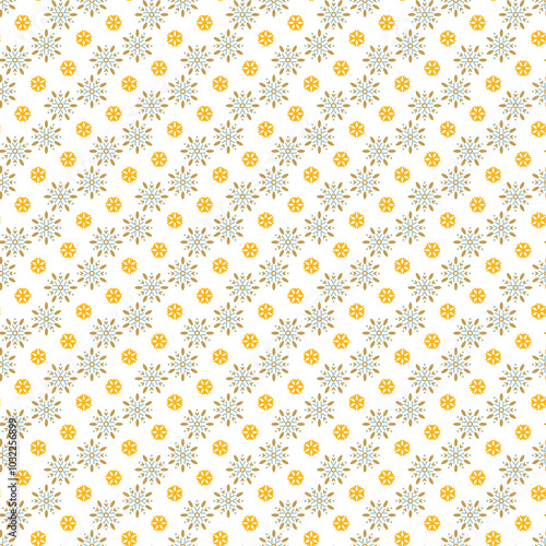 Winterly cool vector pattern with filigree snowflakes.