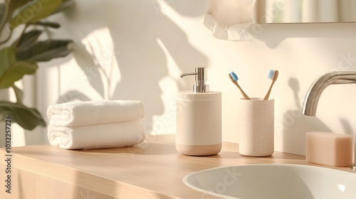 Minimalist Bathroom Vanity Decor with Personal Care Accessories